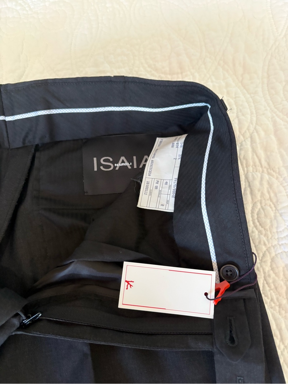 Isaia Charcoal Dress Trousers